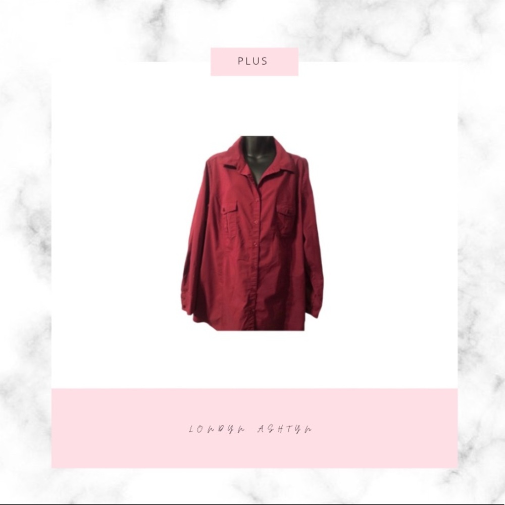 Maroon button down